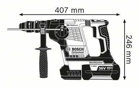 Vrtací kladivo BOSCH GBH 36 VF-LI Plus + 2x 4,0Ah; kufor